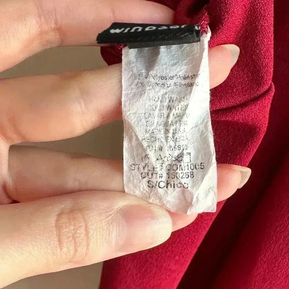 Windsor Strappy Dress Asymmetrical Slit, Red Wine Cocktail Dress, Size Small - Picture 10 of 16